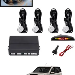 maties 4Pcs White Reverse Parking Sound Warning sensor for car Protection-196 Car Reverse Parking White 4 Sensor With LED Display/Buzzer -196 Parking Sensor-picture-33