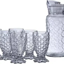 dsrpc Premium Water and Juice Glasses Set of 7 Jug Glass Set image 5