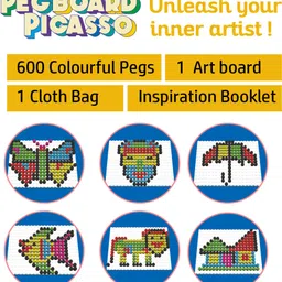 flo toys Pixel Pegboard Multicolor Mosaic Puzzle Learning Toy image 3