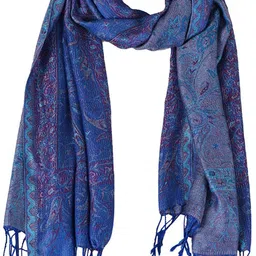 muffly Printed Wool Blend Men Blue Stole image 5