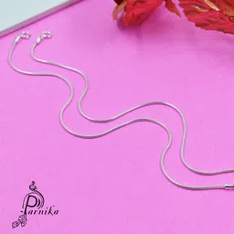 parnika One Piece of Snake Design Anklet for Girls & Women | Pure 92.5 Sterling Silver Anklet image 3