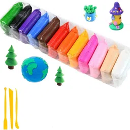 crafty villa Magic DIY Colourful Non-Toxic Modeling Air Dry Bouncing Clay with Tools-picture-26