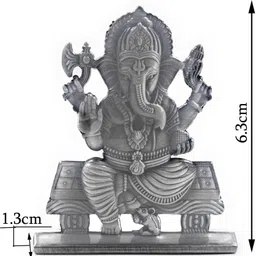 shinde exports small metal lord ganesha idol murthy for car dashboard home office murti statue Decorative Showpiece - 6.3 cm image 2