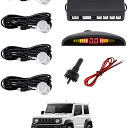 msnp 4Pcs White Reverse Parking Sound Warning sensor for car Protection-160 Universal White Reverse Assistance Praking Sensor for car-160 Parking Sensor image 1