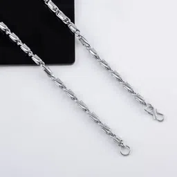 gafut Silver chian Stylish Men's and women Chain “20” Inches Neck chain Gold-plated Plated Silver Chain image 3