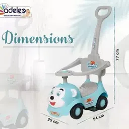 odelee Monkey Baby Push Ride-on Car with Music, Toy Storage and Back Rest With Handle Rideons & Wagons Non Battery Operated Ride On image 2