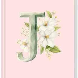 sketchfab Premium Soft Bound Notebook Diary for Girls, Women Floral Design (Initial J) A5 Diary Unruled 144 Pages-picture-29