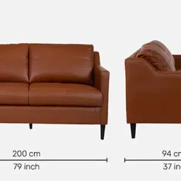 durian Jordana Leatherette 3 Seater Sofa In Tan Brown Colour image 2