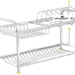 palomino Utensil Kitchen Rack 2 LAYER 12 * 21 inch Wall Mount Modern Kitchen Utensils Dish Rack Stainless Steel Kitchen Rack Utensil Rack Utensil Stand (Steel) Steel Kitchen Rack (Steel) Utensil Kitchen Rack (Steel) Steel image 3