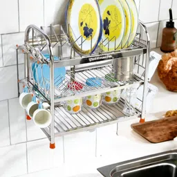 amol Utensil Kitchen Rack Premium Stainless Steel Dish Rack / Utensils Organizers / Vessels Stand Steel-picture-11