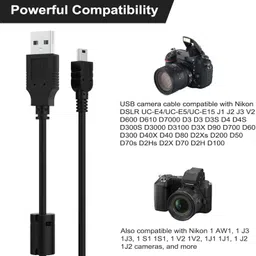 FOX MICRO Micro USB Cable 1.5 m for Canon PowerShot/Rebel/EOS/DSLR/ELPH,Sony/Nikon UC-E4 Cameras/Camcorders IFC-400PCU Interface Charge Replacement Computer Cable image 2