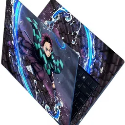 Flipkart SmartBuy Full Body Laptop Skin Sticker - Anime Tanjiro Kamado Water Breathing Form Self Adhesive Vinyl Laptop Skin Compatible for 15.6 inch-picture-36