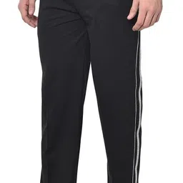 mack jonney Men Solid Black Track Pants image 2