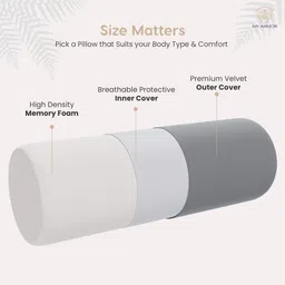 my armor Memory Foam Orthopedic Cylindrical Bolster Bed Pillow, MEDIUM - 22" x 8" x 8" Memory Foam Solid Bolster Pack of 1 image 3