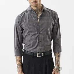 snitch Men Slim Fit Checkered Spread Collar Casual Shirt-picture-25