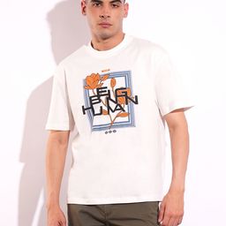 being human Men Solid Crew Neck Pure Cotton White T-Shirt-picture-38
