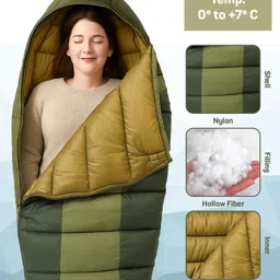 rocksport Alaska 0°C to +7°C Mummy Sleeping Bag for Adult with Air Pillow Camping Sleeping Bag image 3