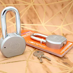 harrison Long Shackle Lock 65mm with 3 Brass Key Protect-X 0949 |Lock and Key| Door Lock| Padlock image 1