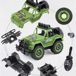 ukaxa Army Construction Toys Vehicles Set 4 PCs DIY Fordable With Screw Driver image 3