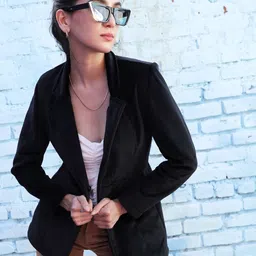 campus sutra Women Solid Single Breasted Casual Blazer image 1