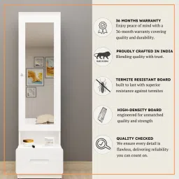 mintwud from pepperfry Magnus Dresser with Storage in Mist White Colour image 3