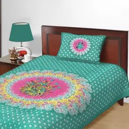 kaany fab Cotton Single Flat 144 TC Jaipuri Prints Bedsheet-picture-12