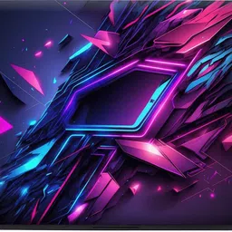 Anweshas Full Body Laptop Skin Sticker - Abstract Game Background With Blue Pink Light Self Adhesive Vinyl Laptop Decal 15.6 image 3