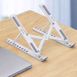 JIBON Impact Design Prevent Laptop from Overheating Ultra Light Aluminium Floor and Desk Stand Rotatable Laptop Stand with Adjustable Height Compatible with Universal Laptops-image-5