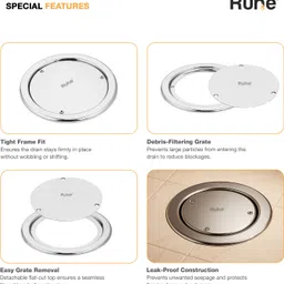 ruhe Floor Stainless Steel Push Down Strainer image 3