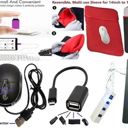 ANJO WiredKeyboard&Mouse-WPad-Hub-Cleanr-OTGCM-Ext-LED-Skin-14.6iScrn&KeyGuard&Sleeve Combo Set image 4