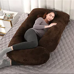 dyf Polyester Fibre Pregnancy Pillow Pack of 1 Solid ultra soft j shaped-picture-18