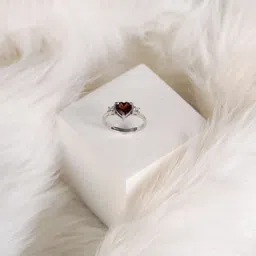 fabunora Sterling Silver Garnet Silver Plated Ring-picture-28