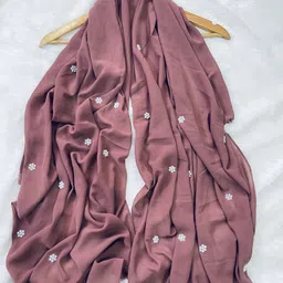 qalb luxuria Self Design Georgette Women Purple Stole image 4