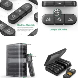 dejmin 1 Pill Box Organizer,21 Grids 3 Times One Day,Portable Travel Pill Box (Pack of 1) Pill Box image 2