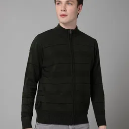 cantabil Men Self Design Turtle Neck Black Sweater image 2