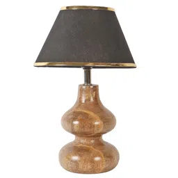 sapphire Fabric Wood Table Lamp With Shade image 5