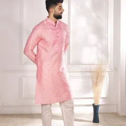 koshin Men Embellished, Embroidered Jacquard Straight Kurta image 3