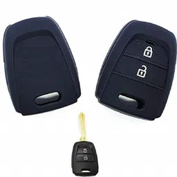 h & s designer studio Combo 1 Silicon Key Cover (Black) + 1 Microfiber Car Cleaning Cloth for Hyundai New Santro 2018 Model - Pack of 2 Pieces Combo image 3
