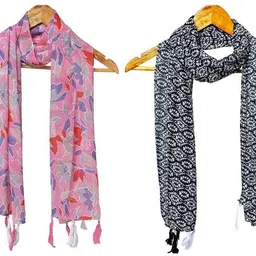 stolevilla Printed Chiffon Women Multicolor Scarf, Stole, Fancy Scarf-picture-18