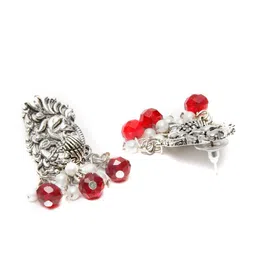 Moedbuille  Oxidized Silver-Plated Crystal-Studded & Pearl Beaded  Jewellery Set image 5