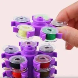 lecraft 30 Bobbin Organizer Rack | Sewing Machine Thread Storage Stand Plastic Bobbins image 2