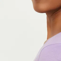 max Women Solid Round Neck Pure Cotton Purple T-Shirt image 5