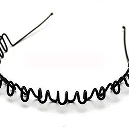 fluzov Zig Zag Wave Metal Hair Band for Unisex - Black image 2