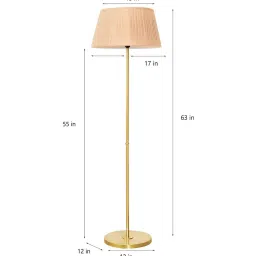 kapoor lampshades Brass Shade Floor Lamp With Metal Base image 5