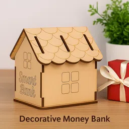 craftvila Smart Wooden House Bank Cash Box image 2