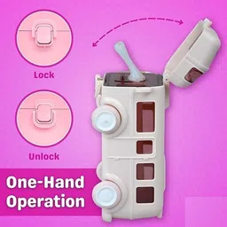 grafftee Cartoon Car Straw Detachable Bus Water Bottle with Shoulder Strap Leak-Proof 500 ml Water Bottle image 5