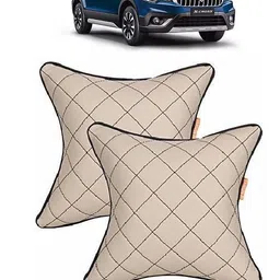 autofit Beige, Black Leather Car Pillow Cushion for Maruti Suzuki-picture-46