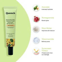 Quench Bravocado Daily Defense SPF 50 PA+++ Tinted Sunscreen 50 ml - Light Medium image 2