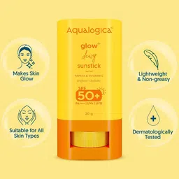 Aqualogica Glow+ Dewy SPF50+ Sunstick with Papaya & Vitamin C - 20g image 5