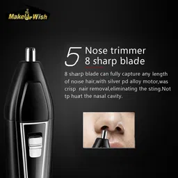 Make Ur Wish Professional Shaver and 3 in 1 Beard, Nose and Ear Waterproof Trimmer for Men 3 In 1 (2000mAh) Grooming Kit 45 minRuntime 3 Length Settings image 5